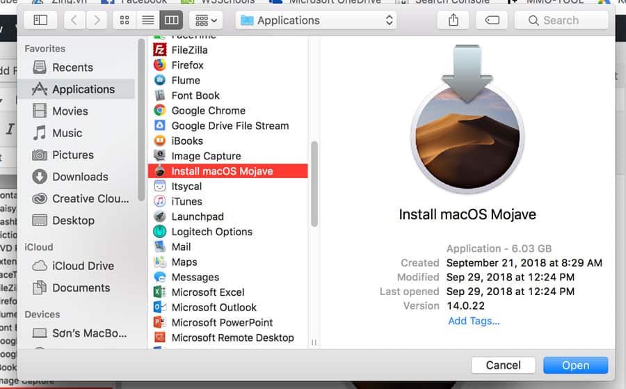 cài macOS mojave lên máy Mac không được hỗ trợ hình 3