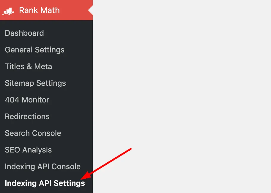 index API settings