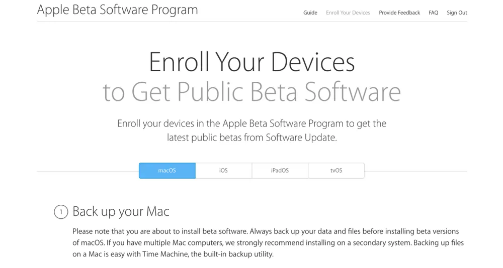 back up your mac -Cách cài đặt macOS 10.15 Catalina Public Beta