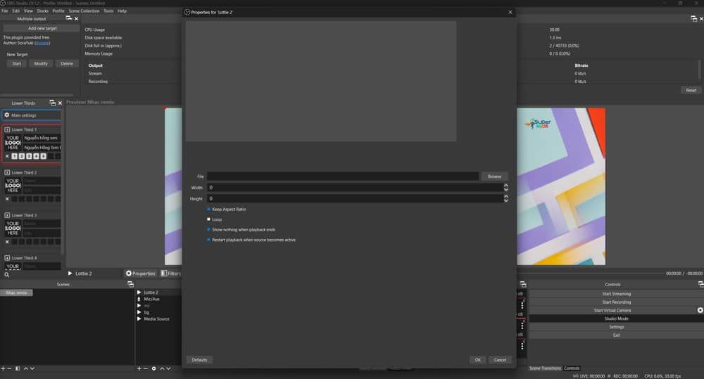 Cách thêm Lottie vào OBS bằng Plugin